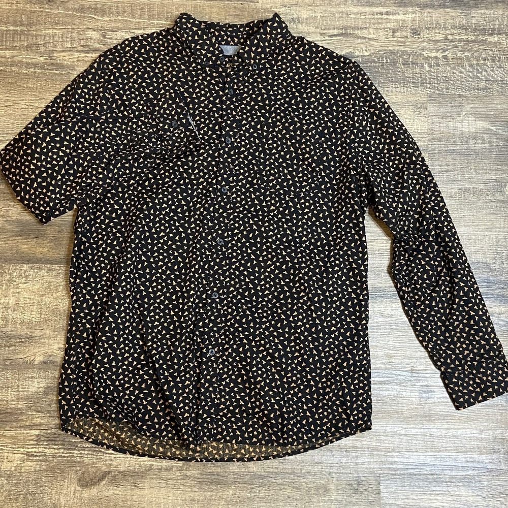 Lee XL Men Shirt‎ Black Tan Print Western Core Modern Cowboy Streetwear Y2K Vibe - Picture 2 of 7